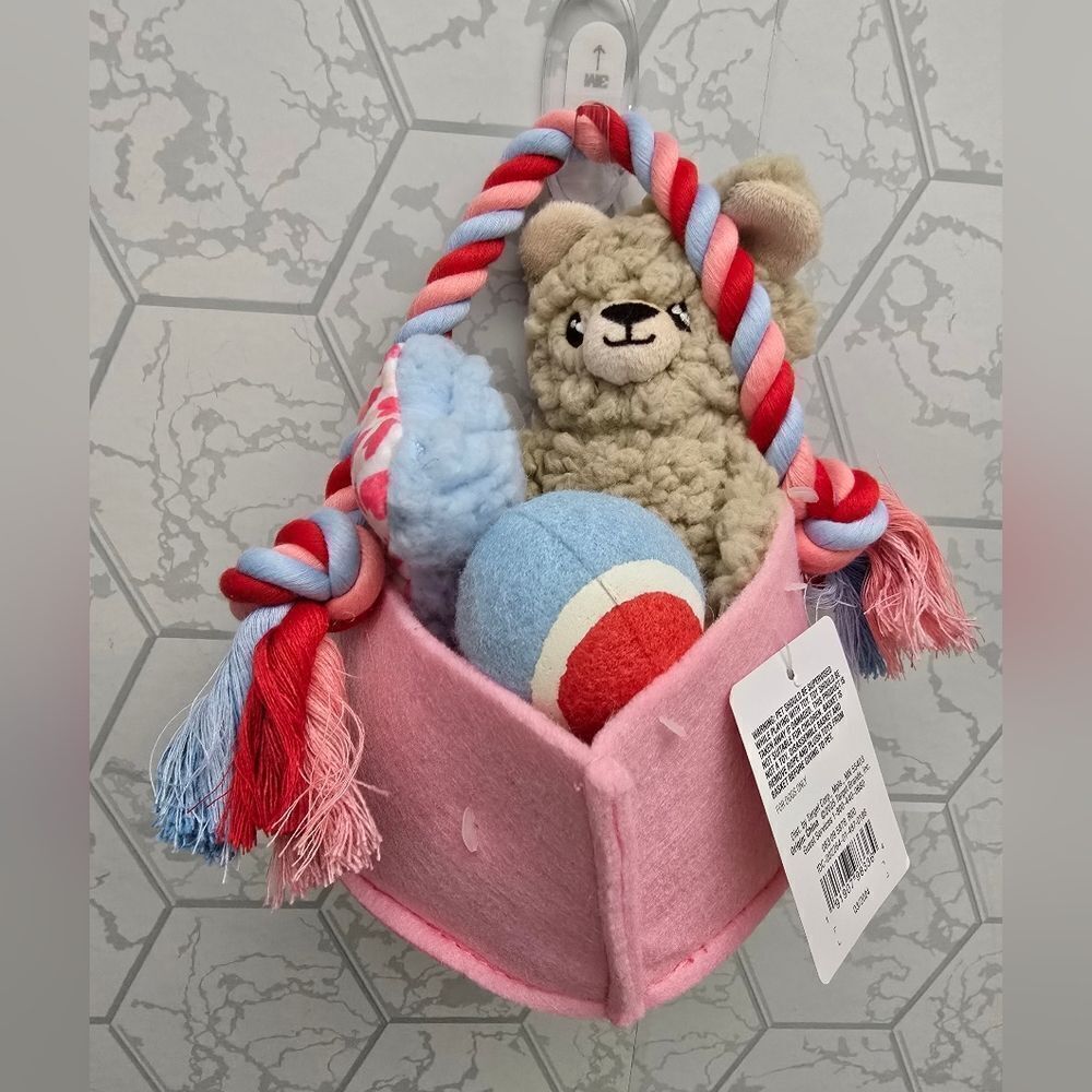 Christmas Easter Valentines Gift Pack Dog Rope Plush Toy Set 5pc Boots & Barkley
